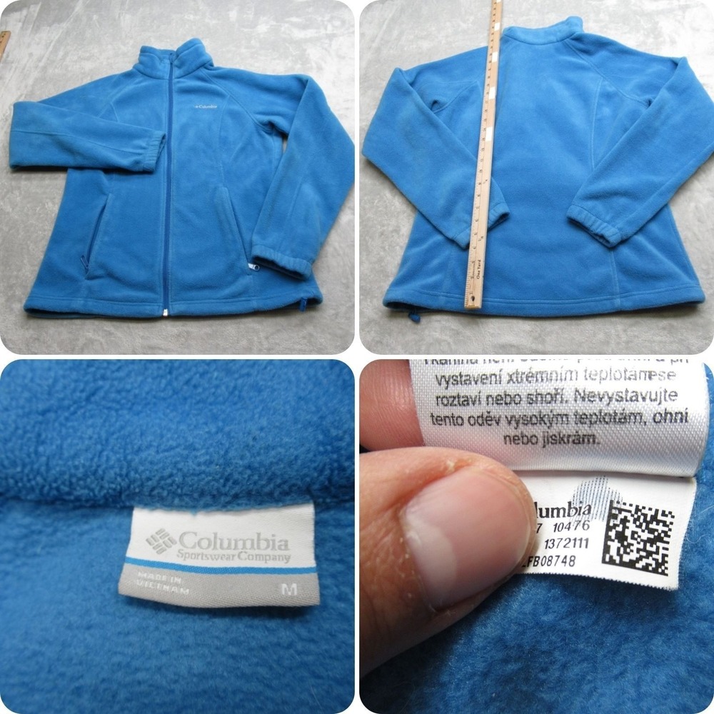 Columbia Jacket Women Medium Blue Light Soft Benton Springs Full Zip Fleece
